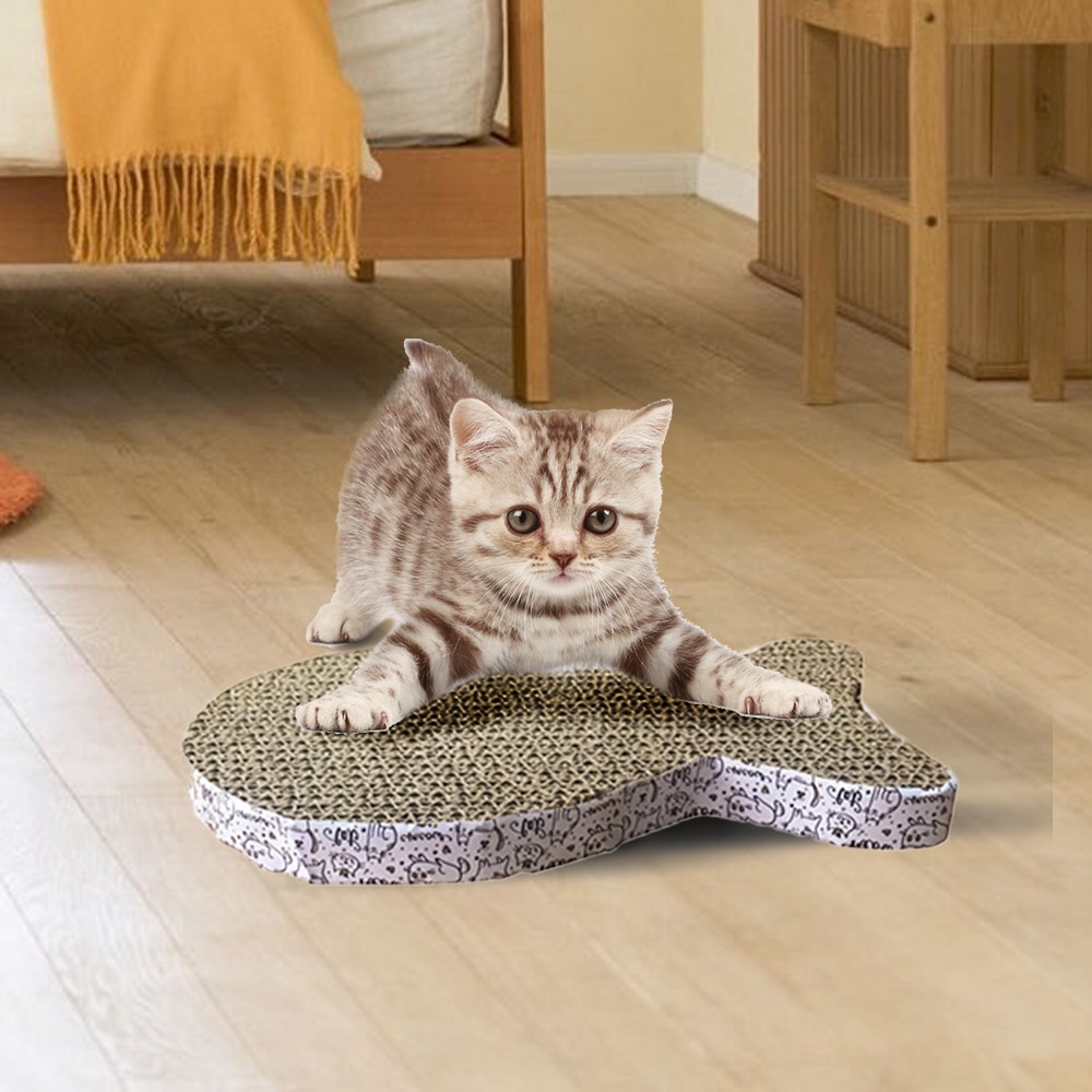 Cat and cat scratching post, pet toys, corrugated cat scratching post, nail scratcher, mat