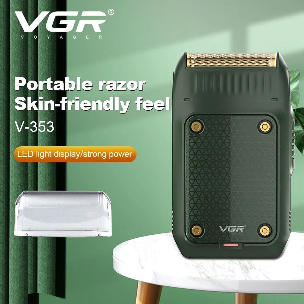 VGR Barbeador Recarregável Profissional Máquina Barbear Elétrico Barbeador Portátil Reciprocando Alumínio Frustrar Barbeadores para homens V-353