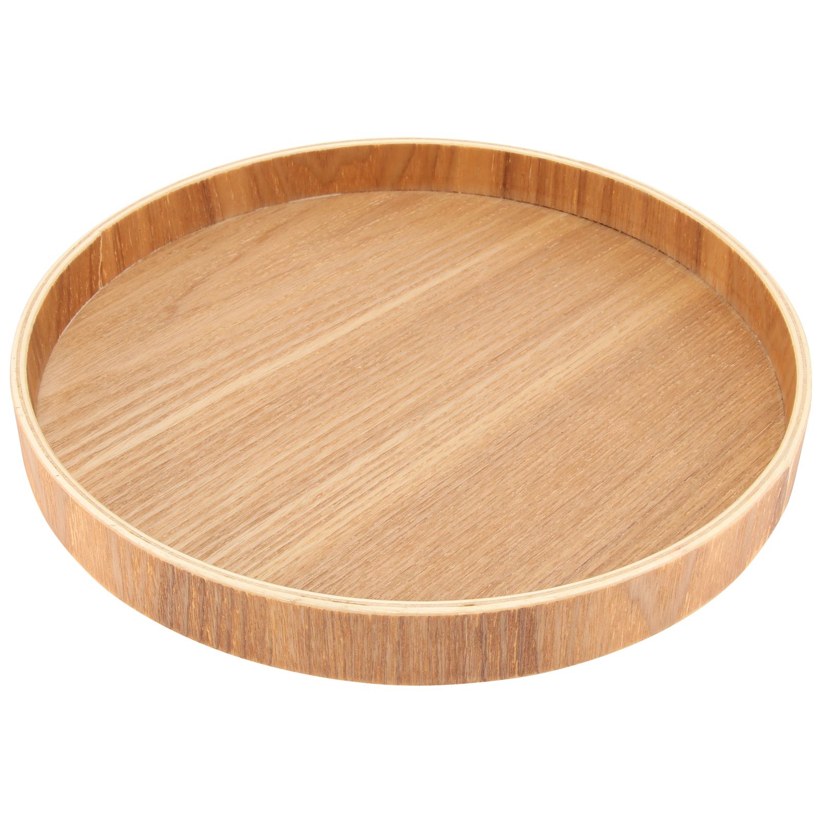 Bandeja redonda de madera sólida para fruta, bandeja para aperitivos (Color de tronco), 1 ud.: 21X21CM