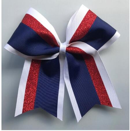 7.5inch Softball Hair Bows/White and custom color hairbows/Glitter Hair Bow Elastic rubber band Hair accessory hair bows 20pcs: color 4