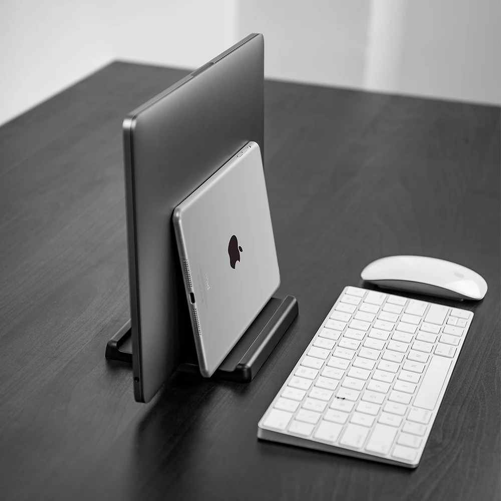 Vertikal bærbar stativ i plastik, bærbar macbook/tablet/telefonholder, justerbar stationær bærbar dock, pladsbesparende tilbehør - vaydeer