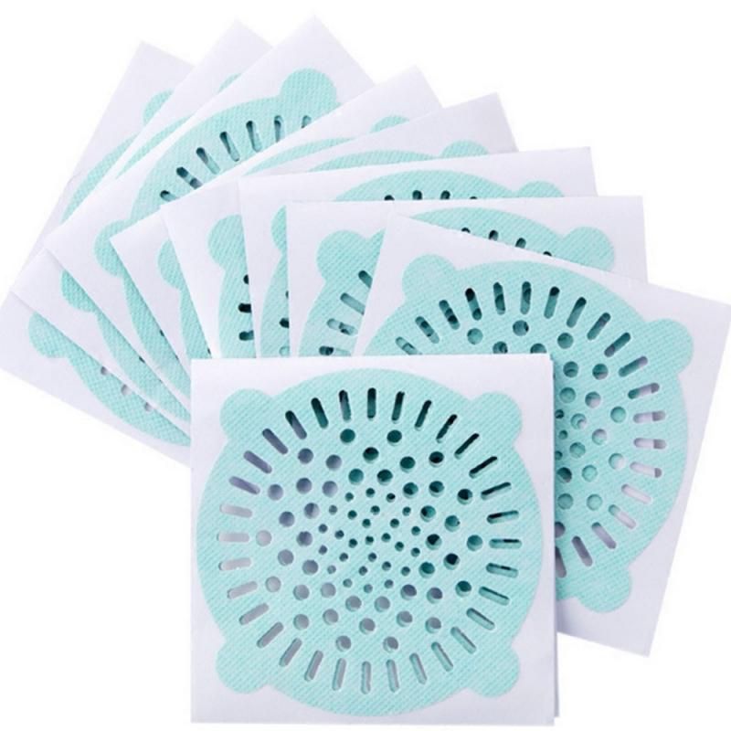 Filtre à cheveux jetable, 10 pièces, pour salle de bains, égouts, couvercle de Drain de sol, filtre Anti-blocage, filtre autocollant, couverture d'évier de cuisine domestique: Default Title