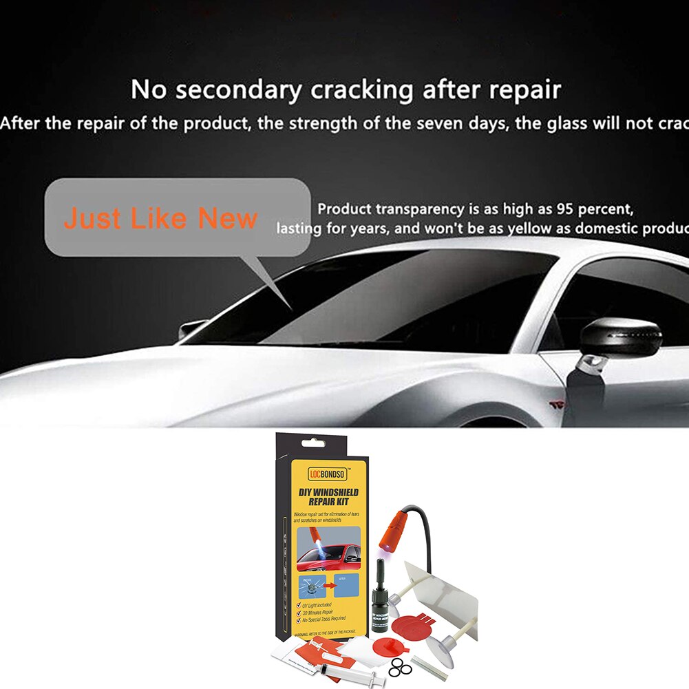 Car Windshield Repair Kit With Light Version DIY WINDSHIELD REPAIR KIT With UV Curing Light Car Repair Supplies