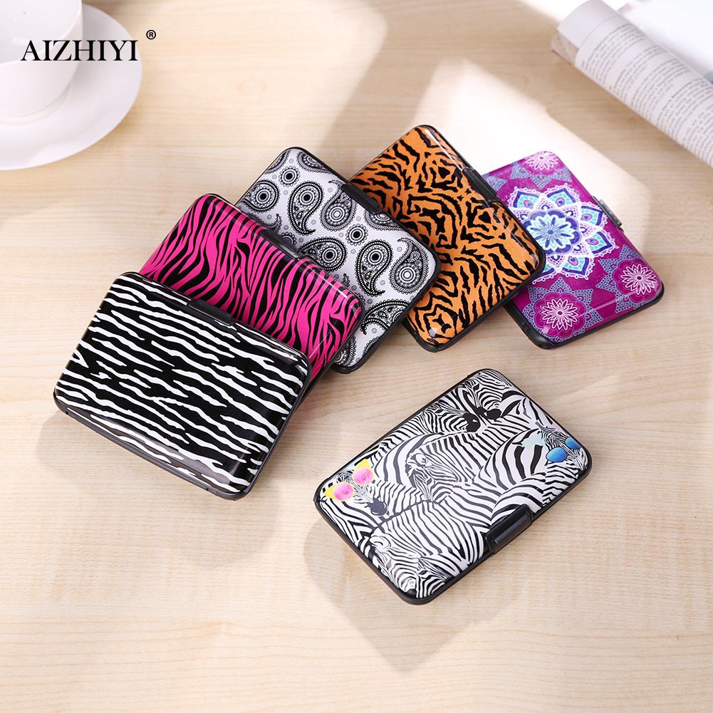 Kreditkarte Tasche Halfter RFID Aluminium Zebra Ebene aufbringen Brieftasche Frauen Männer Metall Geschäft Bank Karte Schutz fallen Geldbörse
