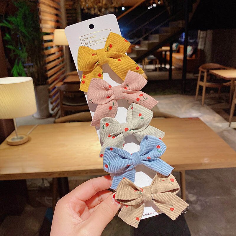 5/10 Pcs/Set Leuke Baby Haar Clips Bloem Rooster Bows Kids Meisjes Haarspelden Dot Kinderen Hoofddeksels Haarspeldjes Baby Haar accessoires: set4