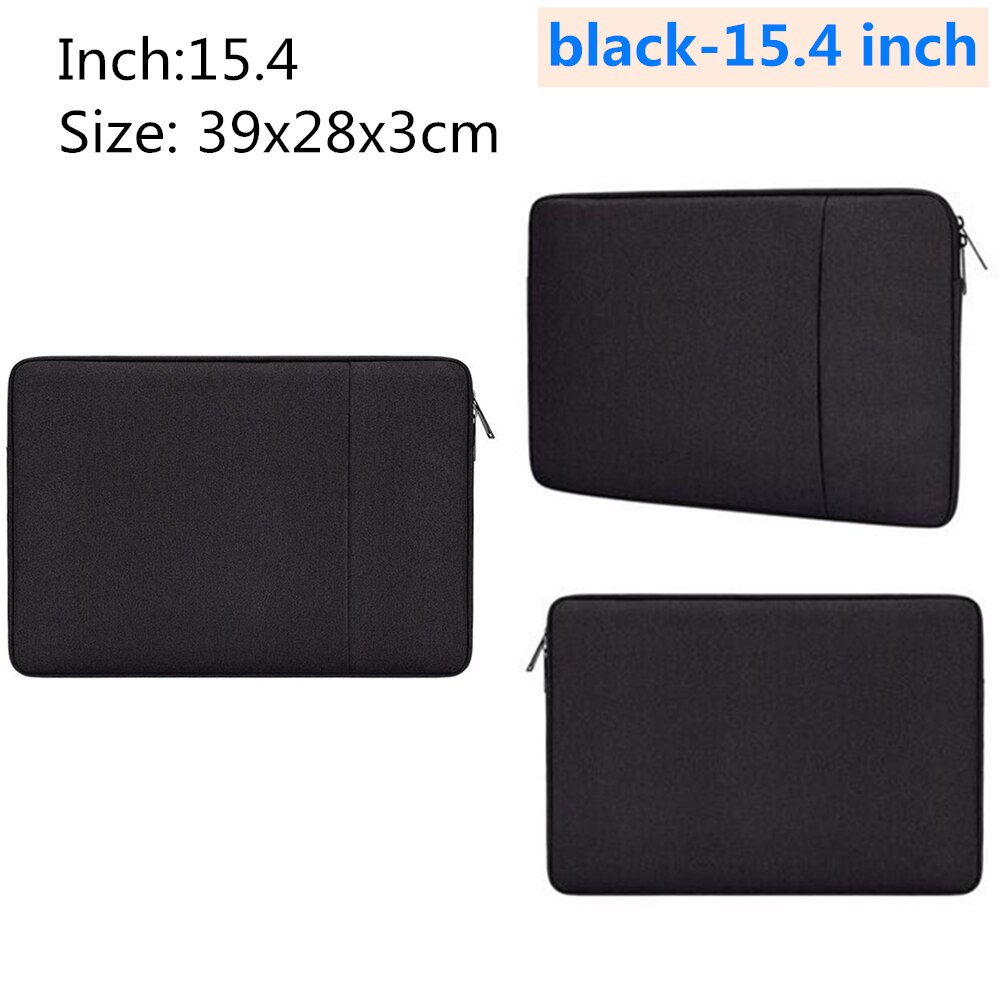 Waterproof Laptop Bag for Macbook Air 13.3" 14.1"15.4" 15.6"inch Men Women laptop liner sleeve bag Notebook Felt Tablet Case: black-15.4 inch