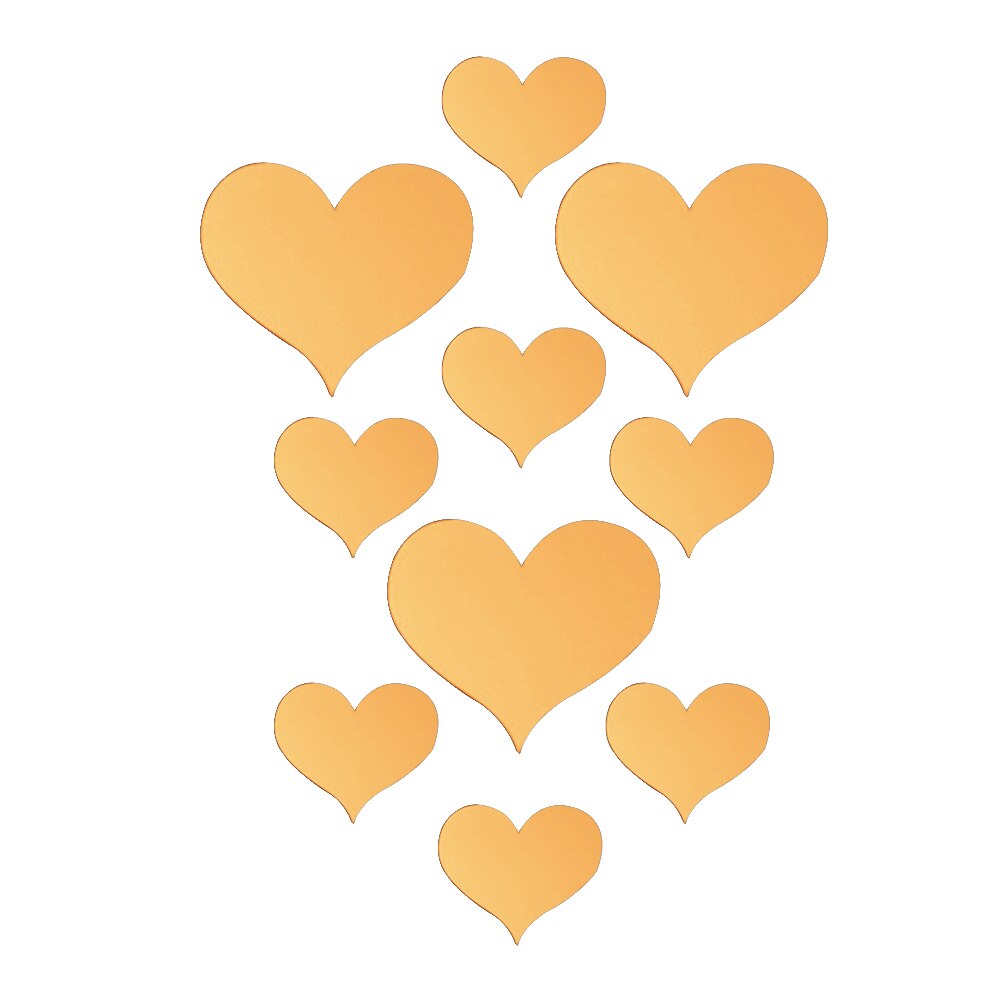 3D Mirror Sticker DIY Self Adhesive Acrylic Mirror Mural Decals Modern Bedroom Living Room Background Art Home Decoration: Gold 10pcs