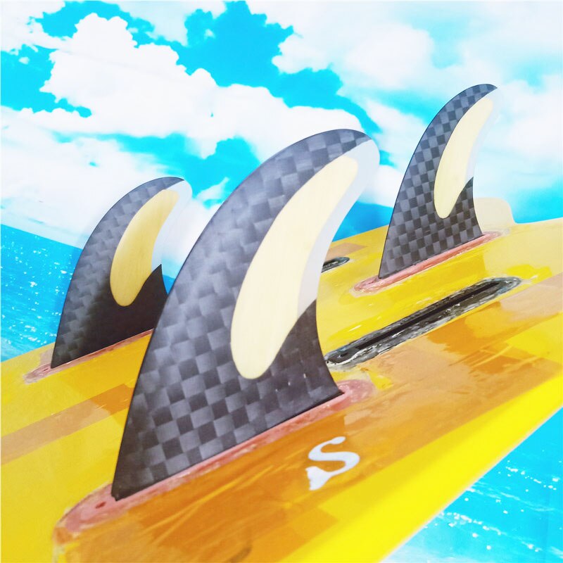 carbonfiber Surfboard Fins FUTURE plug Tri fin Set for FUTURE box large G7 size fiberglass bamboo with 12K carbon surf Fin