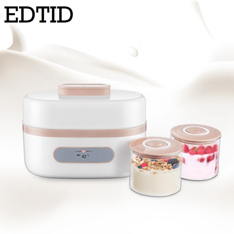EDTID Electric Yogurt maker Automatic Yogurt machine With 2 cups Steel Leben Container Natto Rice Wine Machine Four Yoghurt Cups