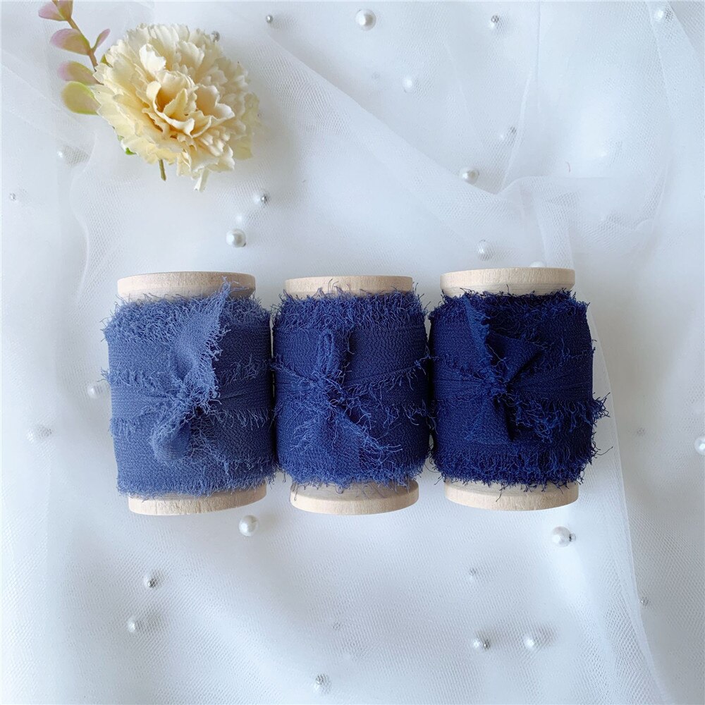 3 Rollen/Set Roll Ins Stijl Handgemaakte Chiffon Verzwakte Randen Zijden Lint Bruiloft Boeket Streamers Fotografie Styling, cadeaupapier: set 11