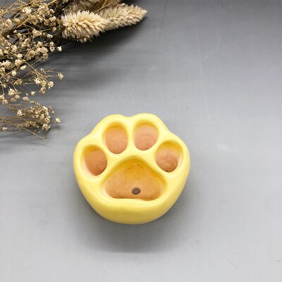 Lovely Multicolor Cat Paw Cement Flower Pot Mini Succulent Plant Container Desktop Home Ornament Garden Planter Small: H