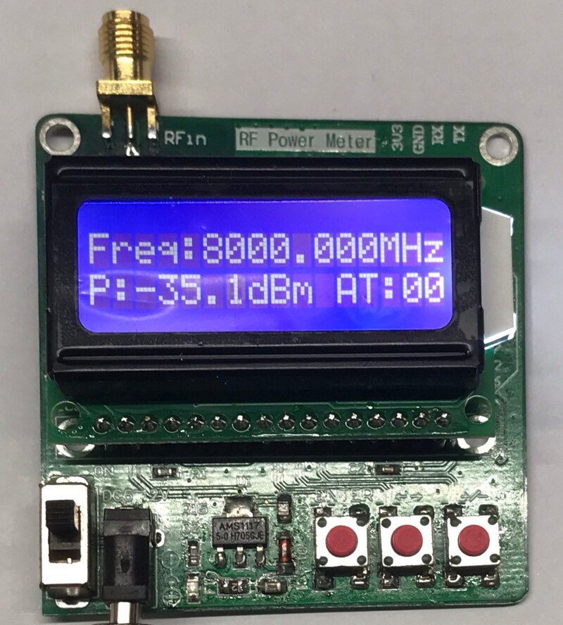 DYKB 1-8000MHz RF compteur de puissance-5 ~-60dBm affichage LCD numérique valeur d'atténuation de radiofréquence au Module dB d'atténuation