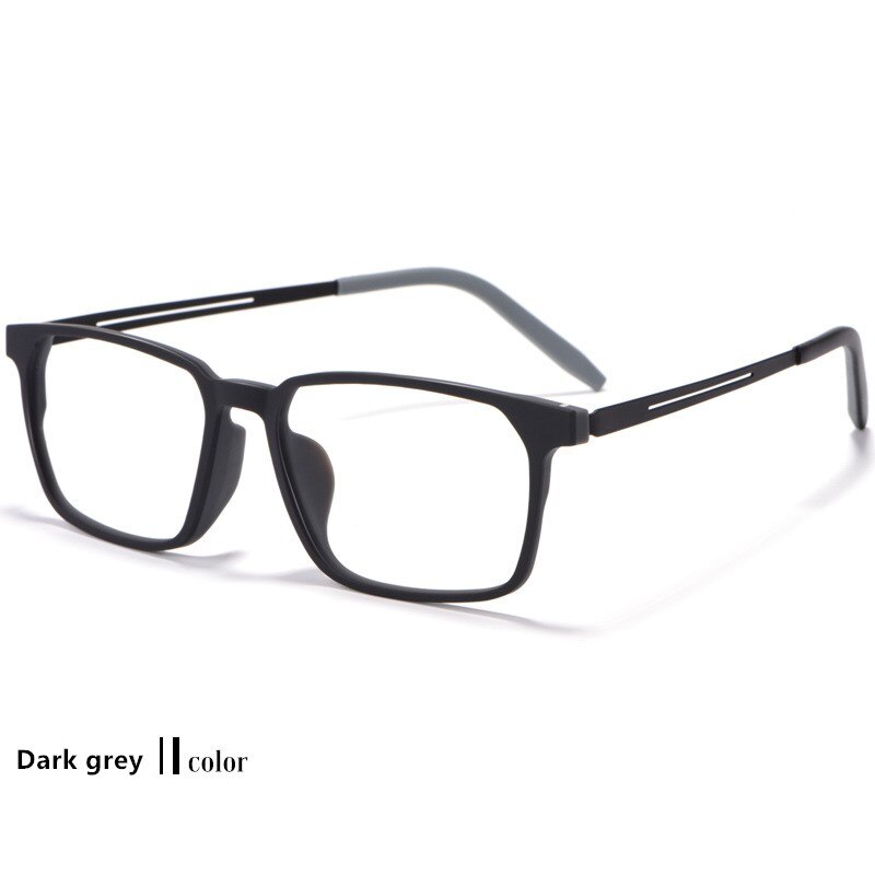 Gafas de titanio puro ultraligeras para hombre y mujer, lentes de cuadrada con montura graduada, 8878: Black gray