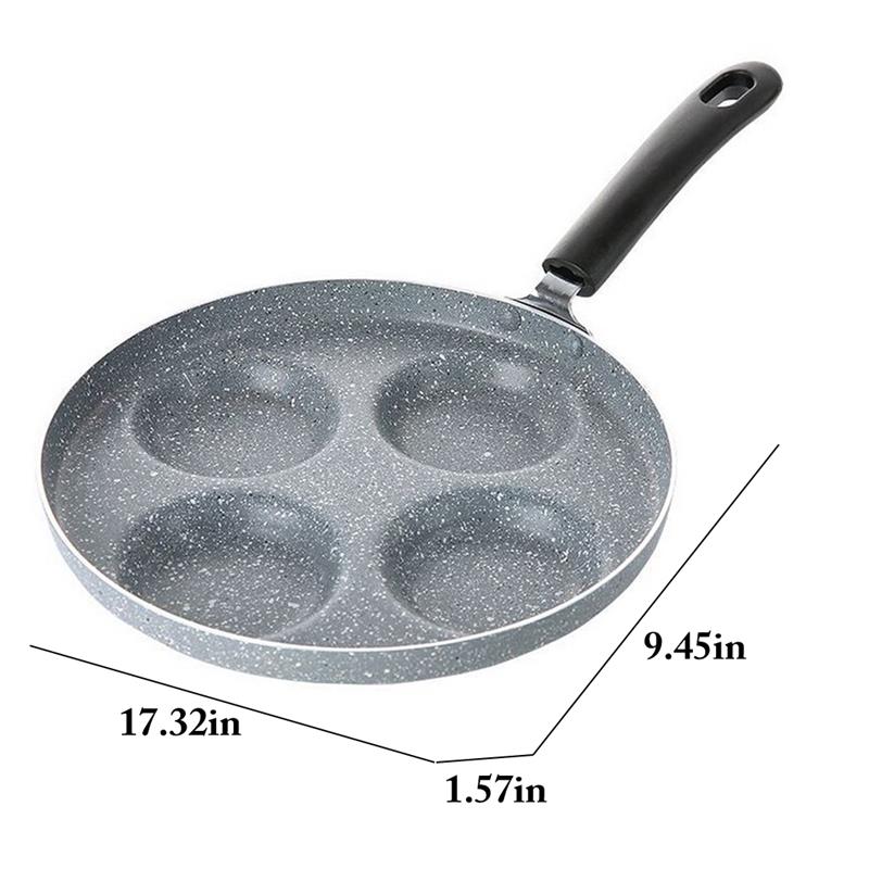 1pc kuumuutta kestävää munapannua 4- kupin munapannu tarttumaton pannu munankeittovälineet kotikeittiövälineet