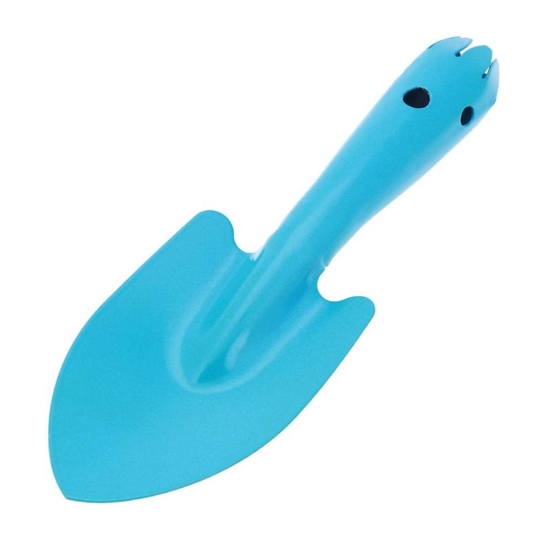 Mini metalen tuinschep, handschep voor het planten van bloemen en aarde, kinderspade: Blauw