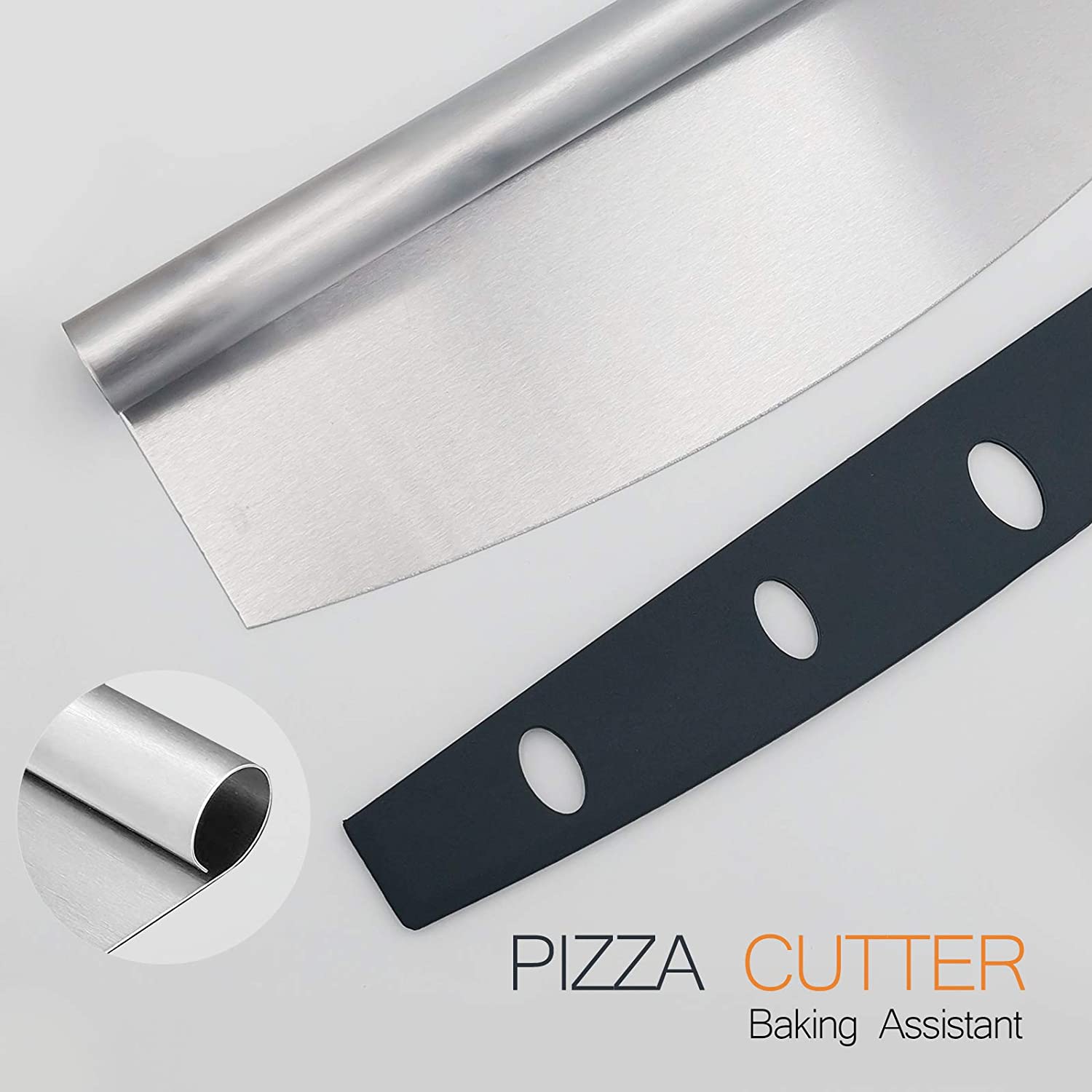 Pizza Turning Peel &amp; Pizza Cutter Perforated Pizza Peel with Detachable Handle and Pizza Cutter Pizza Paddle for Pizza Oven