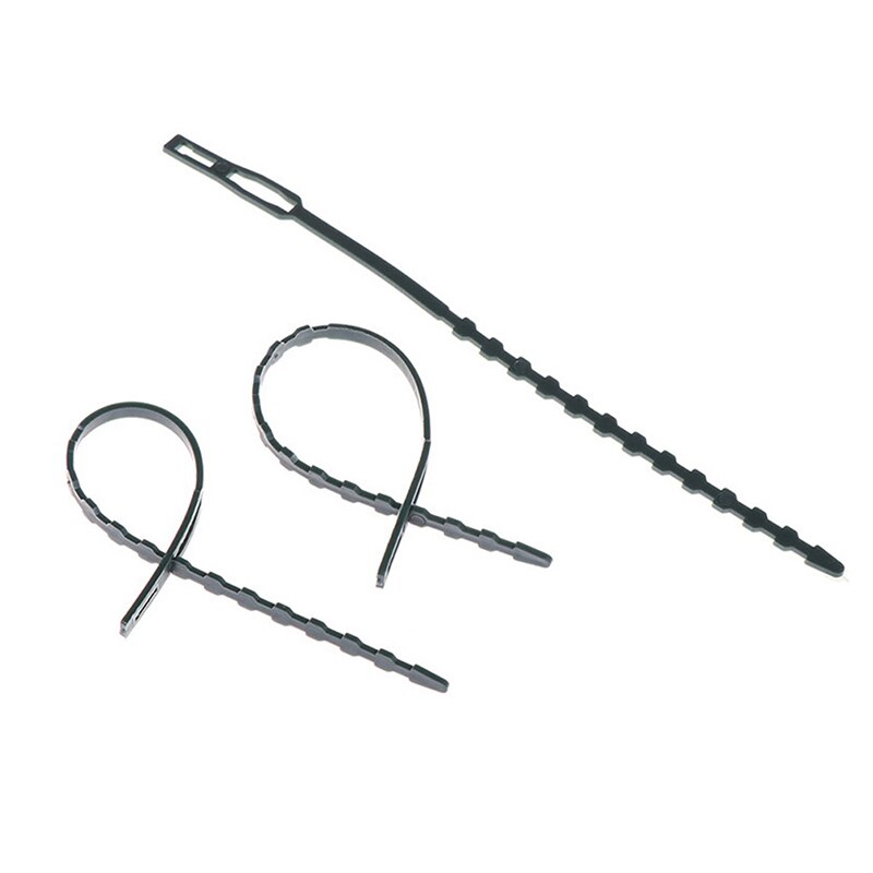 50pcs Black Adjustable Plastic Plant Cable Ties for Garden Tree Climbing Support Reusable Cable Ties