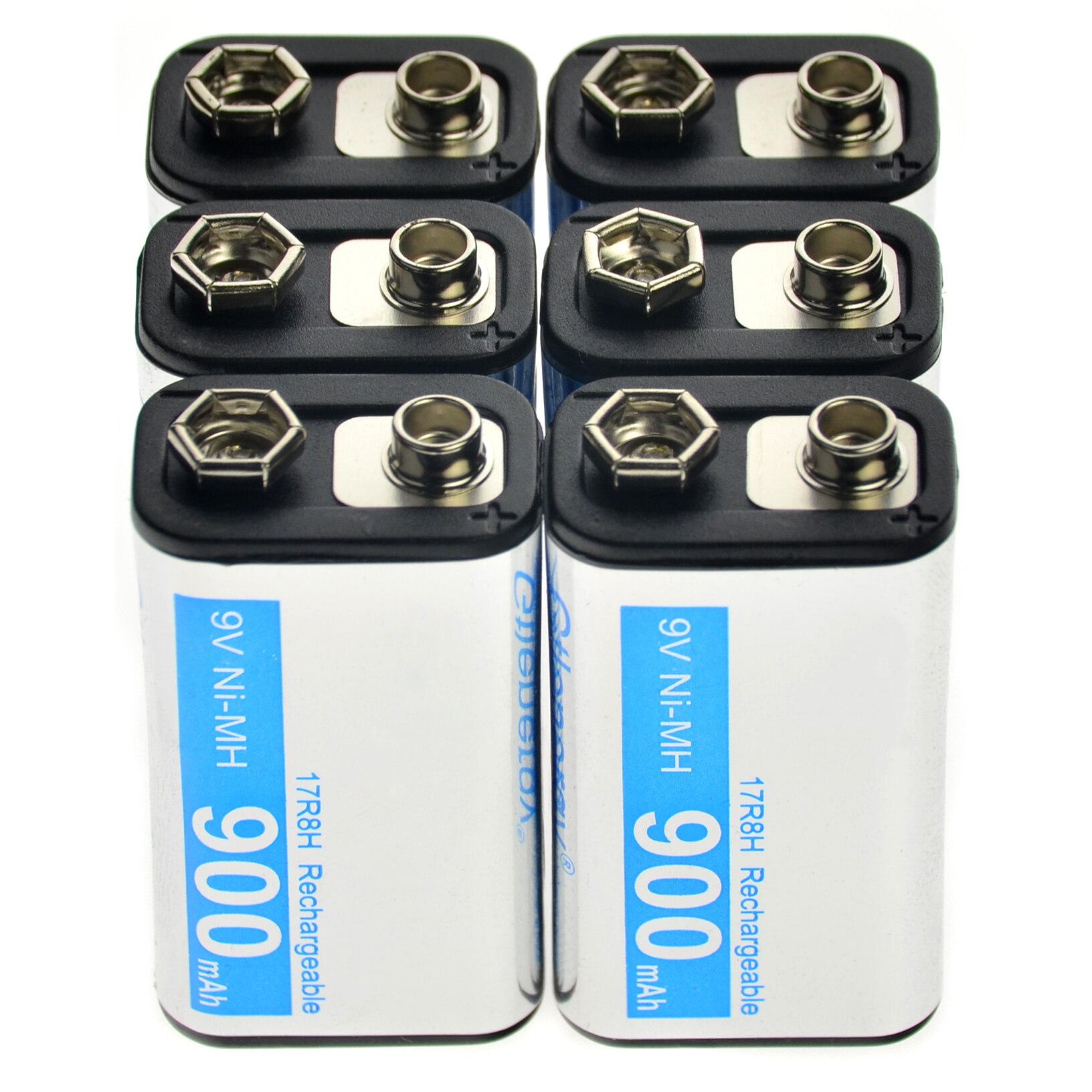 2-24pcs 9V 900mAh Rechargeable Cell Durable Battery PPS Black NiMh block Power