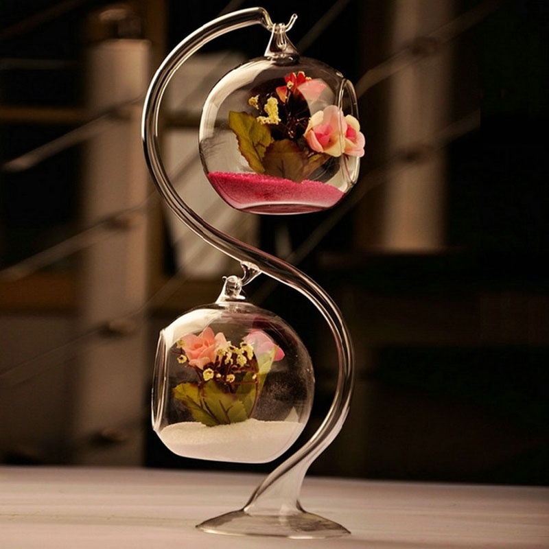 Hängande glaskula vas blomma växt krukglas behållare hemkontor dekoration heminredning hängande glas vaser ваза