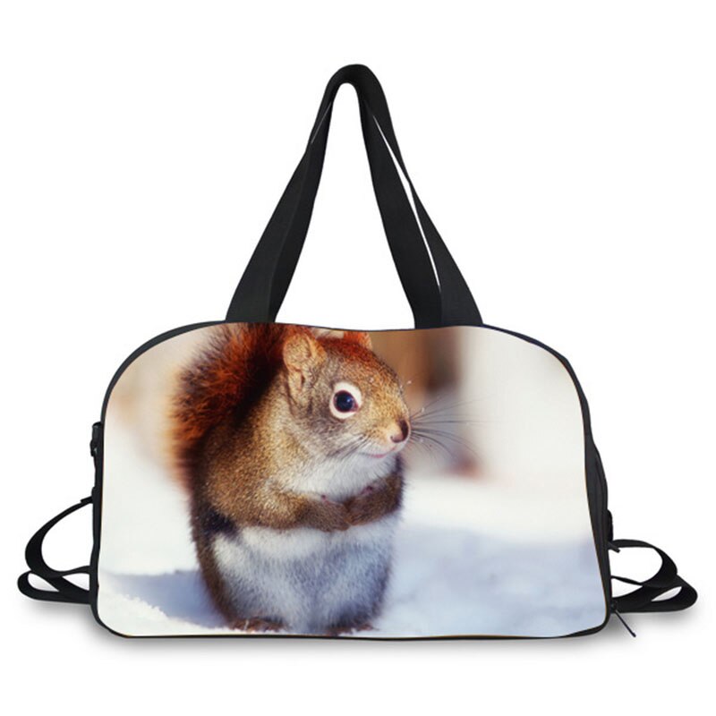 Scoiattolo Animali Modello di Stampa New Fashion Signore di Grande Capacità Sacchetto Dei Bagagli di Stampa Borsa Da Viaggio Sacchetto Dei Bagagli di Viaggio del Sacchetto Casuale: 6134T