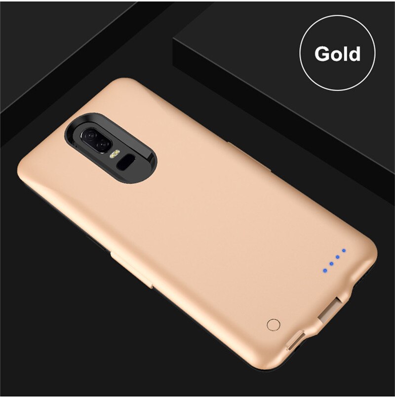 HSTNBVEO Power Bank Battery Charger Case For Oneplus 6T Battery Case Portable PowerBank Charging Cover For Oneplus 6 Power Case: Gold For OnePlus 6