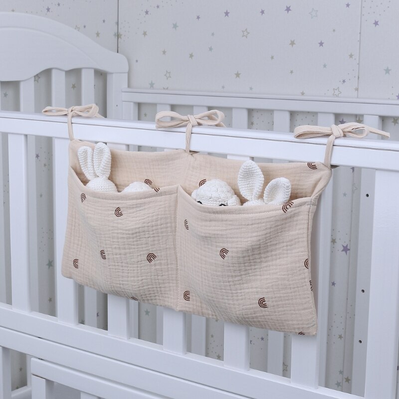 Sac de rangement suspendu pour lit de bébé et -né,en coton, berceau, organisation, jouet, couche-culotte, poche, ensemble de literie, accessoires, boutique de couches,