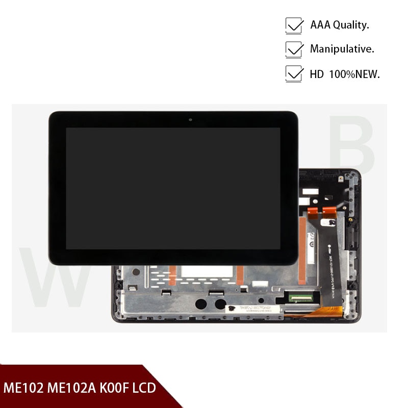 Novo para asus memo pad 10 me102 me102a k00f MCF-101-0990-01-FPC-V4.0 display lcd digitador da tela de toque assembléia com quadro