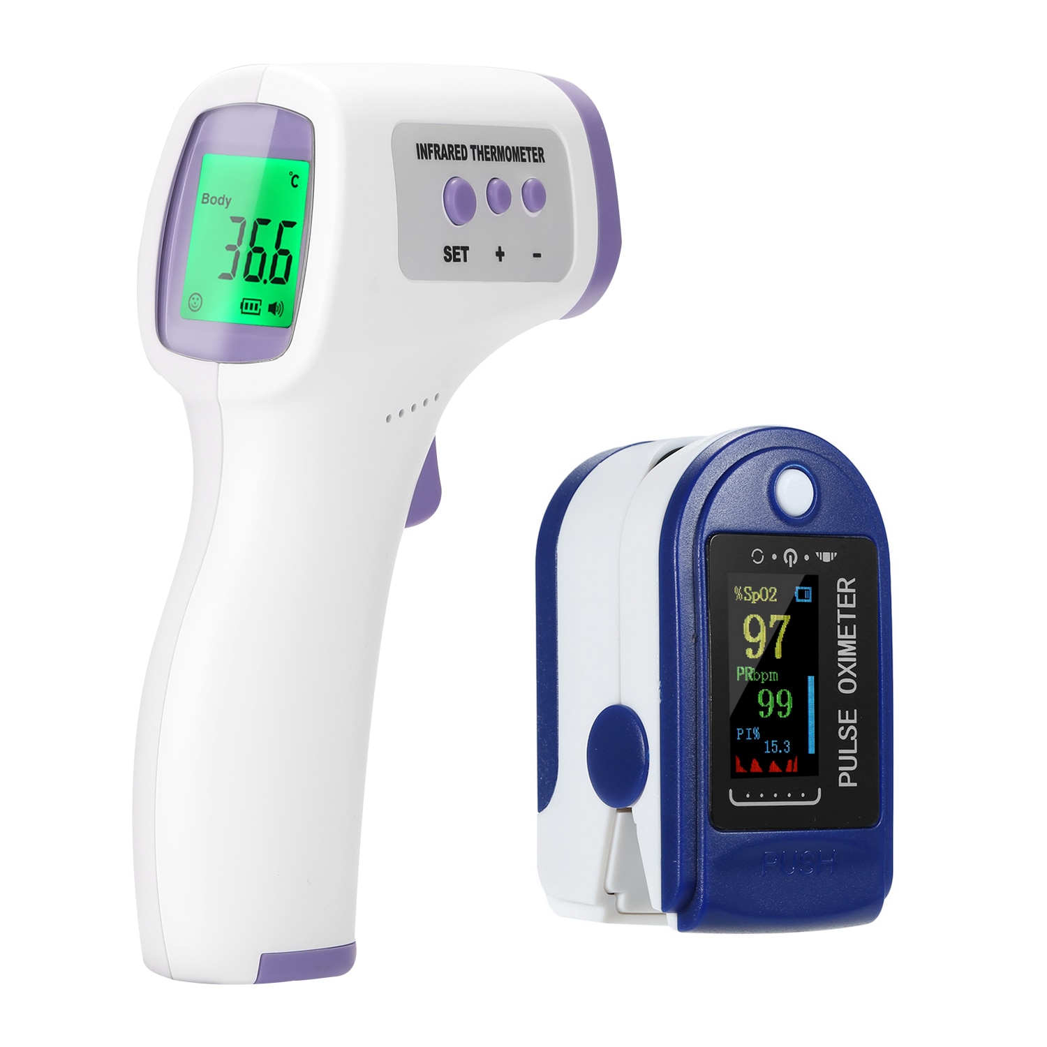 Finger oximeter iltmætning monitor blod ilt monitor finger puls lav batterispænding hjertefrekvens sundhedspleje enhed: Oximeter termometer