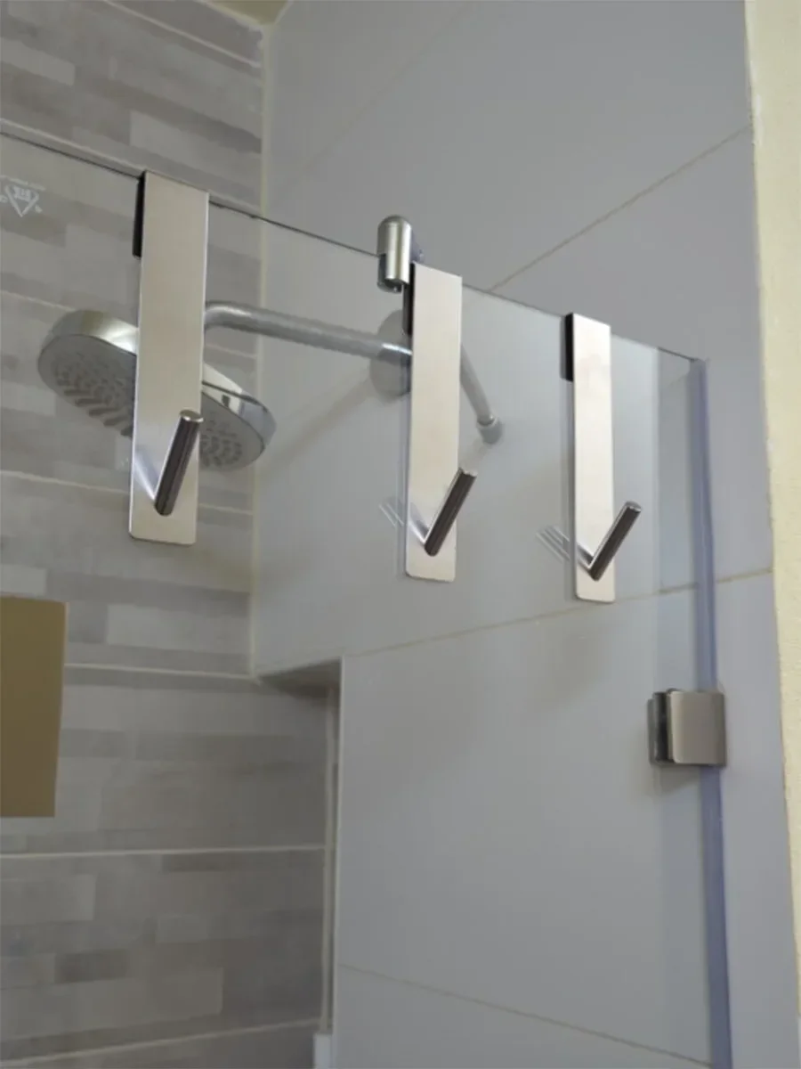 Badkamer Douchedeur Achterhaak Roestvrij Staal Over Glazen Deur Douche Handdoekenrek S-Vorm Badkamer Badjas Hanger Houder Haken
