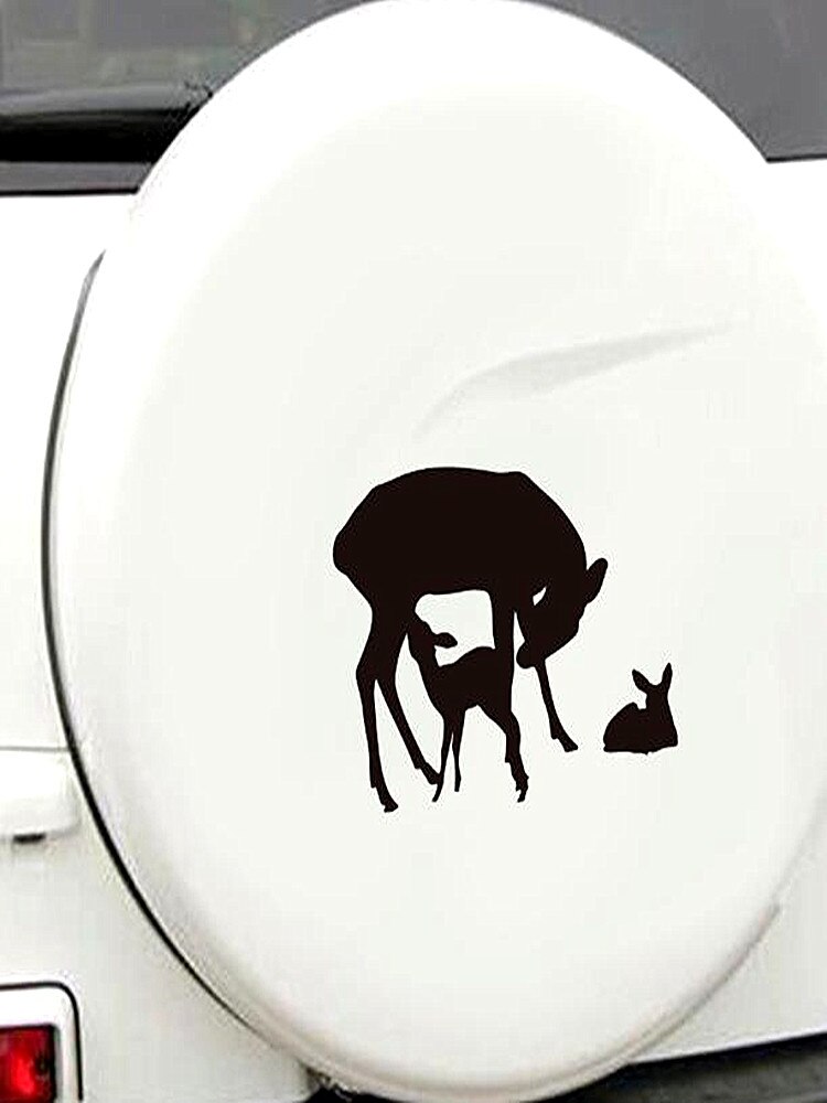 Toiletklistermærker hjorte kanin aftagelig et stykke vandtæt maleri vinyl klistermærke boligindretning til wc bil vægkunst gør-det-selv indretning