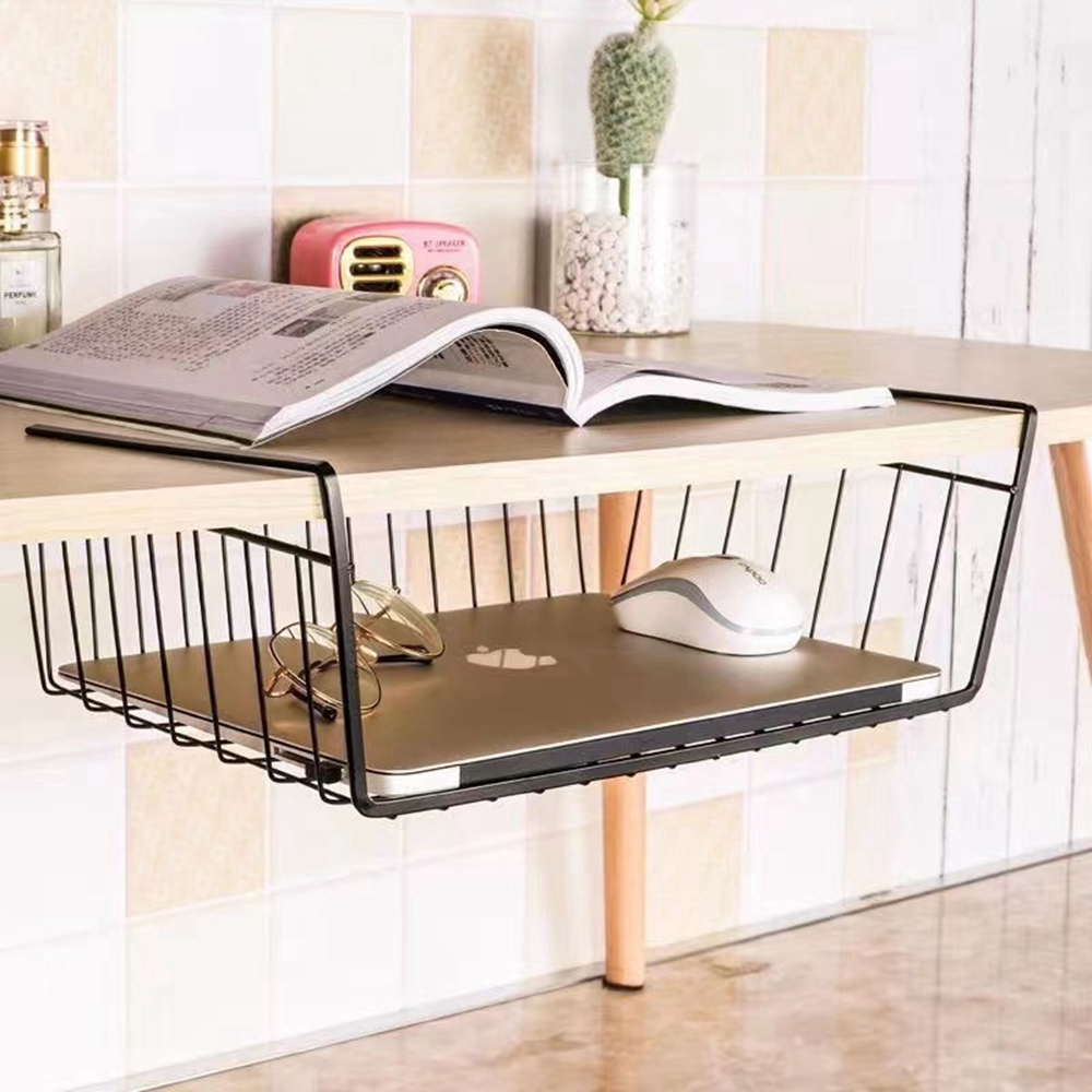 Metall Eisen Küche Organizer Regal Schreibtisch Schrank Lagerung Gestell Unter Tisch Hängen Gittergewebe Korb Kleiderschrank Halfter