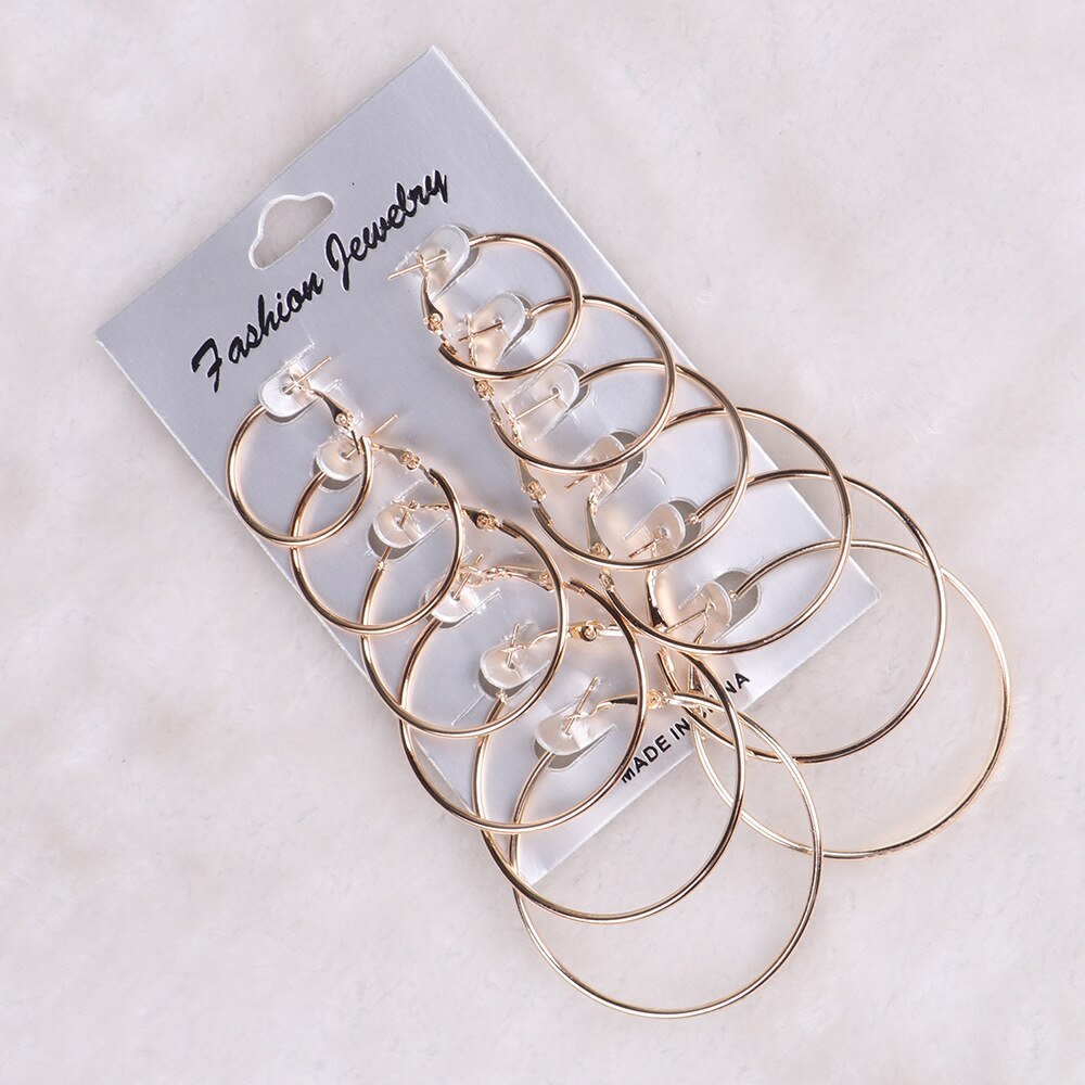 Minimalist Large Circle Geometric Round Big Hoop Earrings For Women Girl Wedding Party Jewelry: e852jin