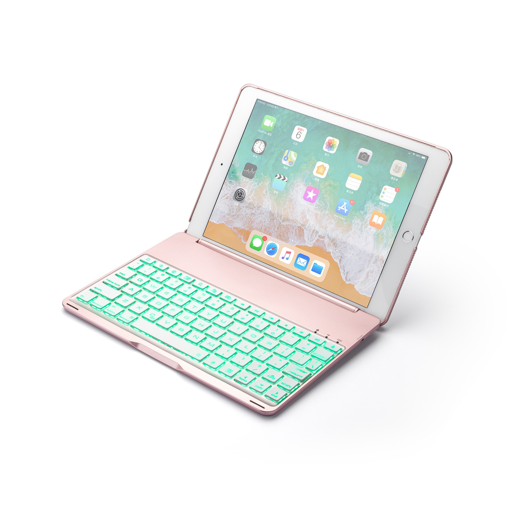 Wireless Bluetooth Keyboard Cover for 2018ipad pro11‘’ 2020ipad11inch Aluminum Light-emitting pro10.9inch bluetooth keyboard: Rose Gold