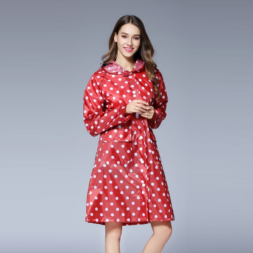 Chubasquero de lunares para mujer, Poncho impermeable, ropa para la lluvia, chaqueta para exteriores