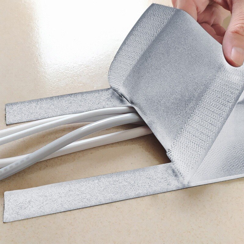 1/3M Soft Adjustable Hook And Loop Office Desk Wire Cable Cover For Floor/Carpet/Trunk/Desk Office Supplies