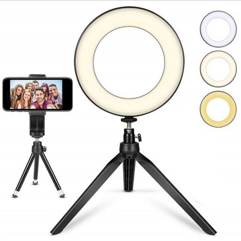 LED Ring Fill Light with Bluetooth Remote Control Dimmable Universal 16cm Live Selfie Flash Stand