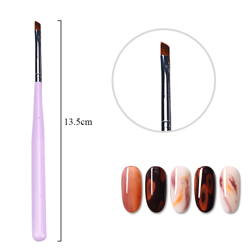 3 Stks/set Roze Handvat Nylon Kwast Verschillende Vorm Aquarel Nail Brush Pen Voor Studenten Meisjes School Office Art Supplies
