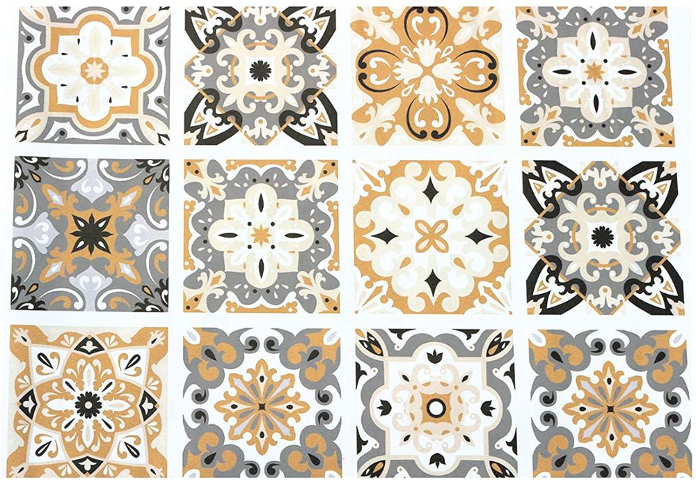 LUCKYYJ-Baldosas de Marruecos, papel tapiz extraíble Beige con múltiples salpicaduras, papel de Contacto autoadhesivo de vinilo para Baño: 45x300cm
