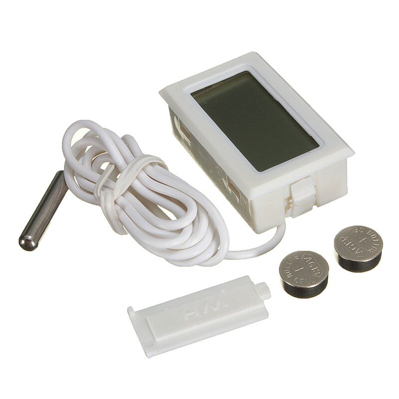 1pcs White/Black Digital Probe Embedded Thermometer Home Kitchen Fridge Freezer Aquarium Tank Incubator Temperature Sensor