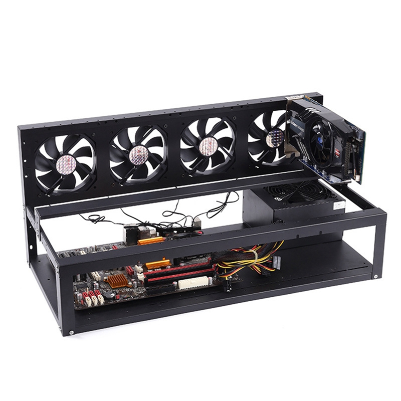 Open Lucht Miner 6 Gpu Mijnbouw Frame Rig Case Computer Eth Frame Rig Voor Bitcon Miner Kit Ongemonteerd Ethereum