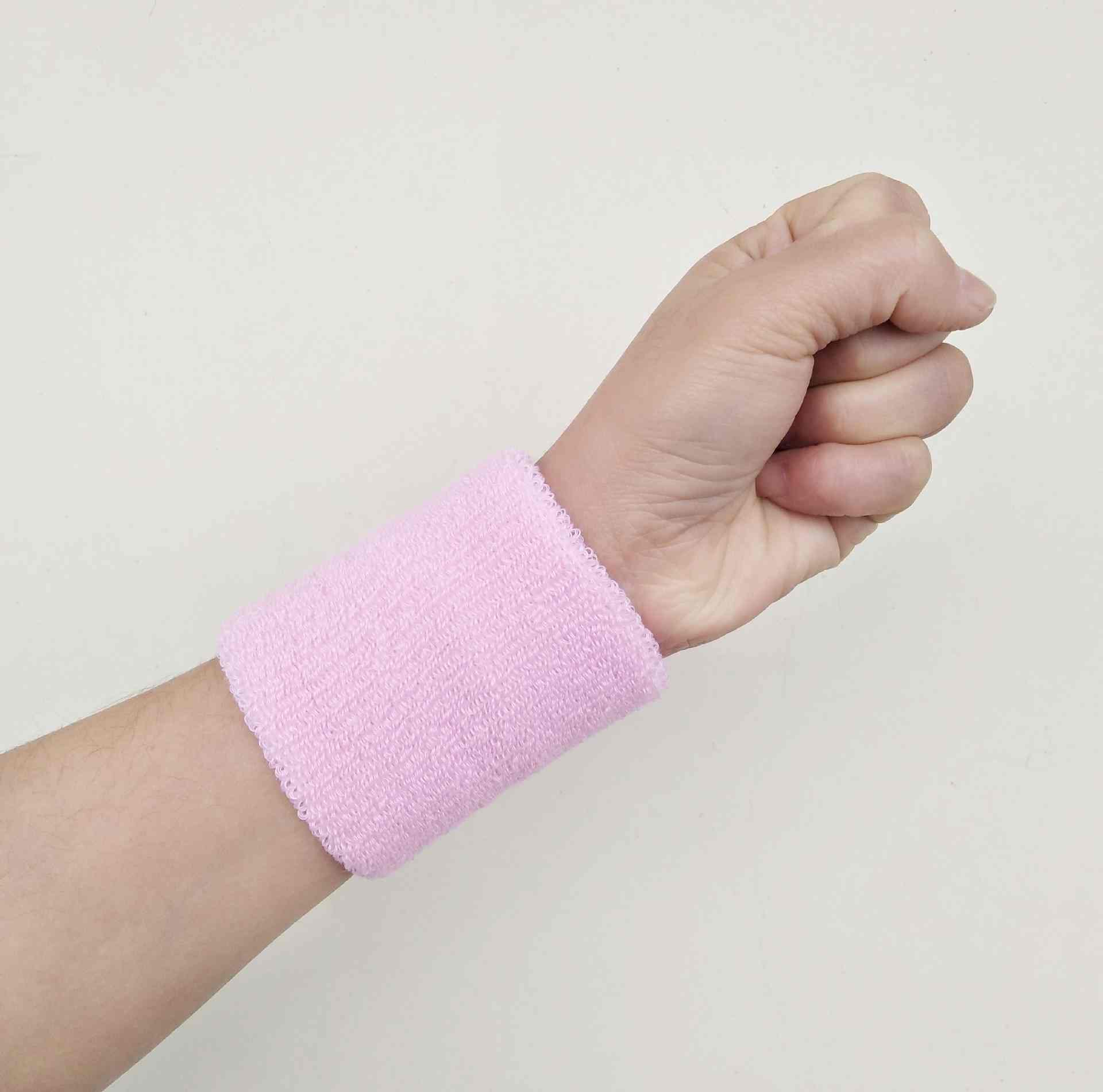 1pc Wristbands Sport Sweatband Hand Band Sweat Wrist Support Brace Wraps Guards For Gym Volleyball Basketball Teennis: Pink / 80X100MM