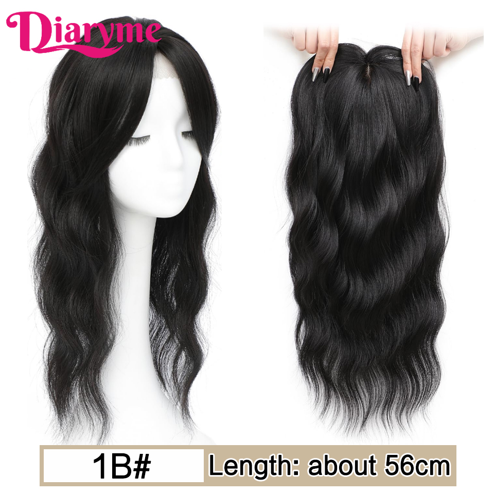 Adornos para el cabello, piezas de cabello, rizo largo ondulado sintético, bloque de reedición de repuesto para mujeres con pinza para el cabello adelgazante en extensiones de cabello: T1B/613