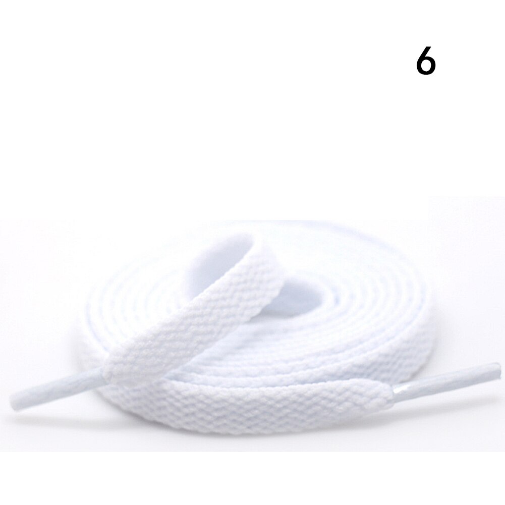 Kleurrijke Breed Van Platte Schoenveters Schoenveters Voor Sneakers Sportschoenen 24 Kleur 150Cm 1 Paar Gekleurde Wandelschoenen veters Strings: WHITE