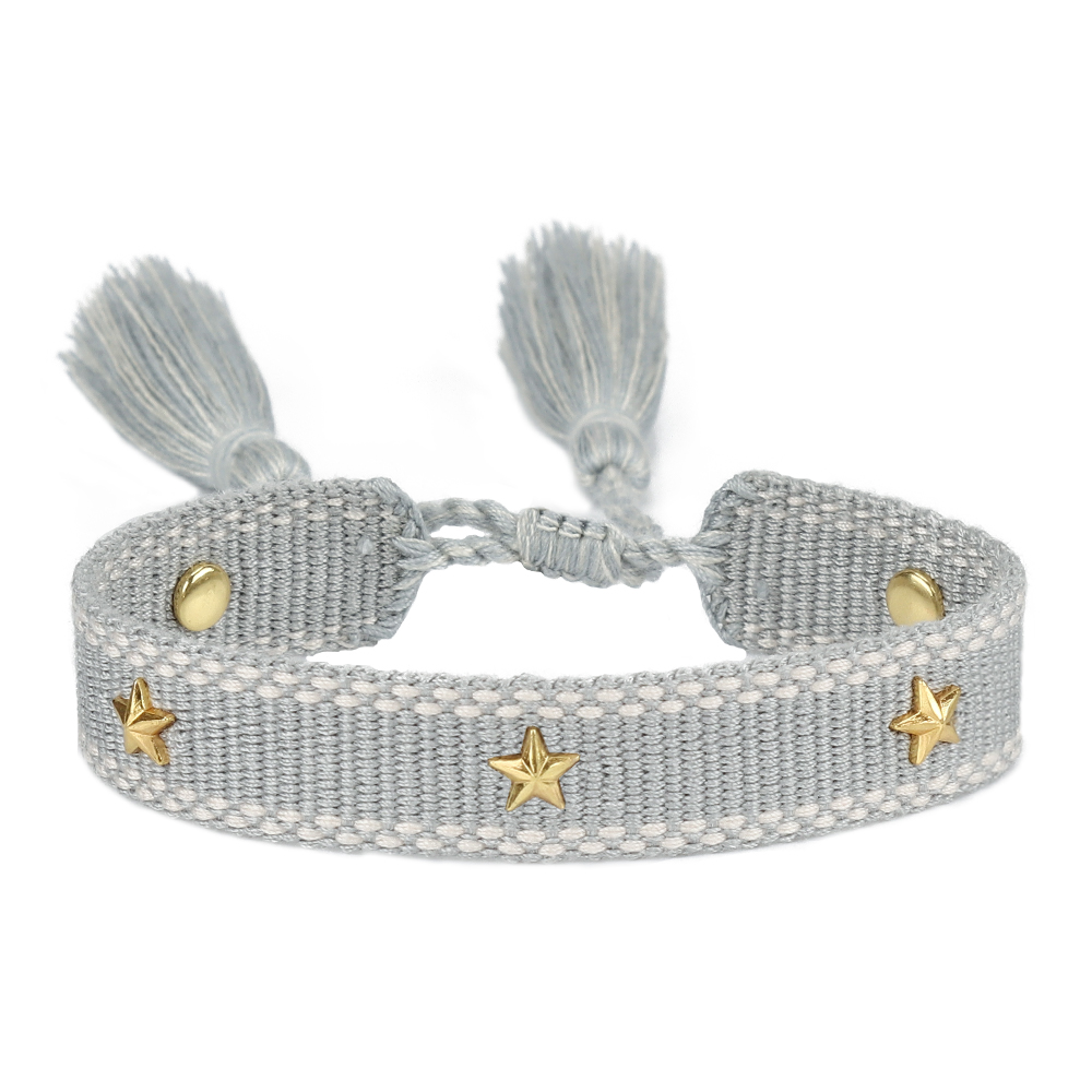 Bracciale dell'amicizia intrecciato per donne con piccole stelle Braccialetti di gioielli impilabili estivi Regali per la sorella: Titanio placcato