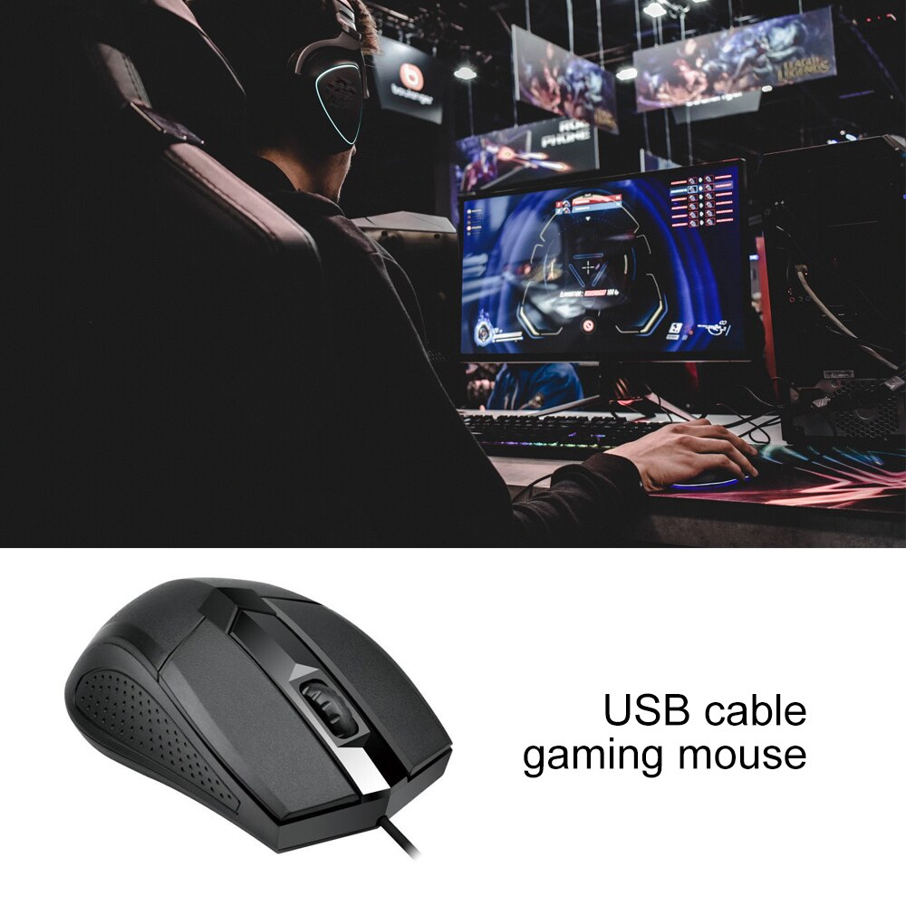 kebidumei 3D USB Wired Gaming Mouse 2 Button 1600DPI Gamer Optical Mice For PC Laptop Notebook Computer Mouse