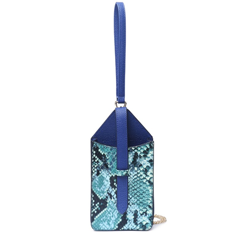 Telefoon Portemonnee Pouch Reliëf Python Patroon Snake Leather Chain Schoudertas Pouch Telefoon Tas Voor Iphone