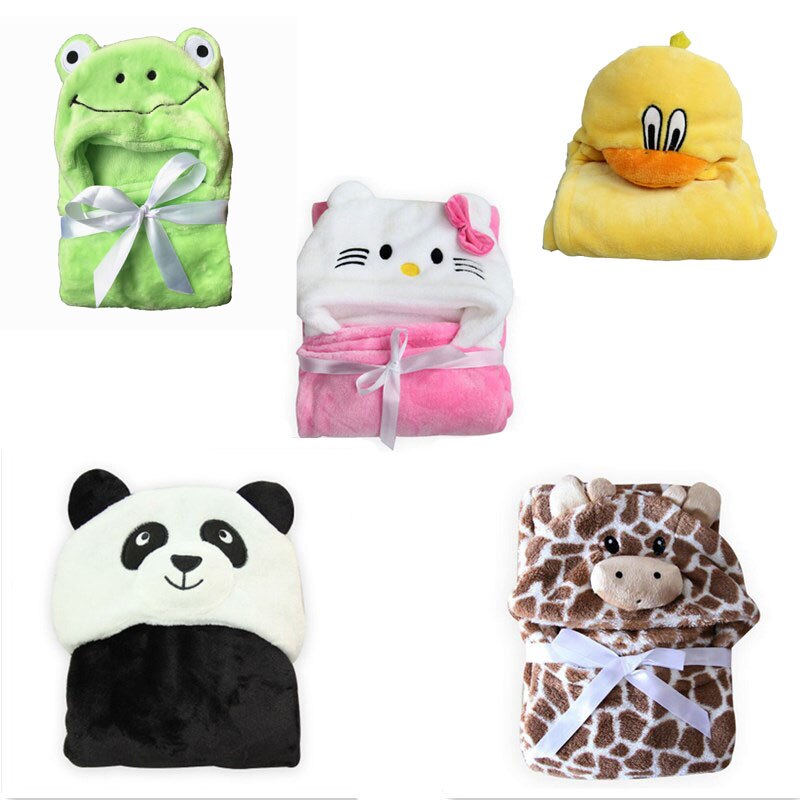 0-2 Years Old Spring and Autumn Animal Shapes Pink KT / Coffee Cow / Panda / Frog / Yellow Duck Flannel Cloak Monolayer TRQ0214