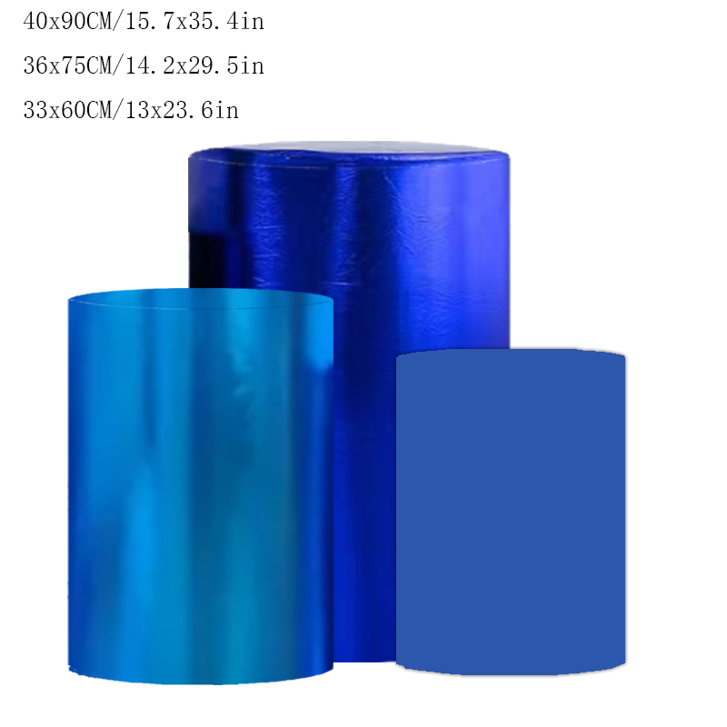 3 PCS Pink Pedestal Covers Birthday Party Decoration Gold White Fairy Tale Plinth Cover Cylinder Cover Event Props Elastic: Deep Purple