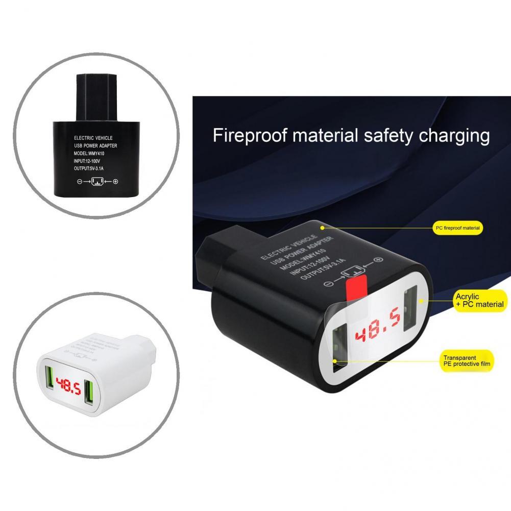 Praktischer, explosionsgeschützter ladeadapter für elektroautos mit voltmeter, zuverlässiger usb-ladeadapter für elektrofahrzeuge