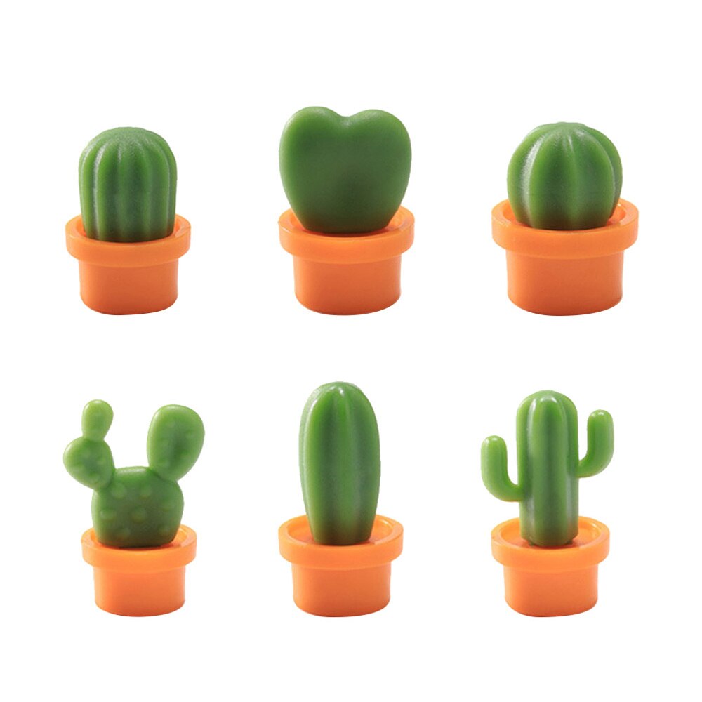 6pcs Magnetic Fridge Stickers 3D Decorations Whiteboard Magnets Picture Clip(White Base)